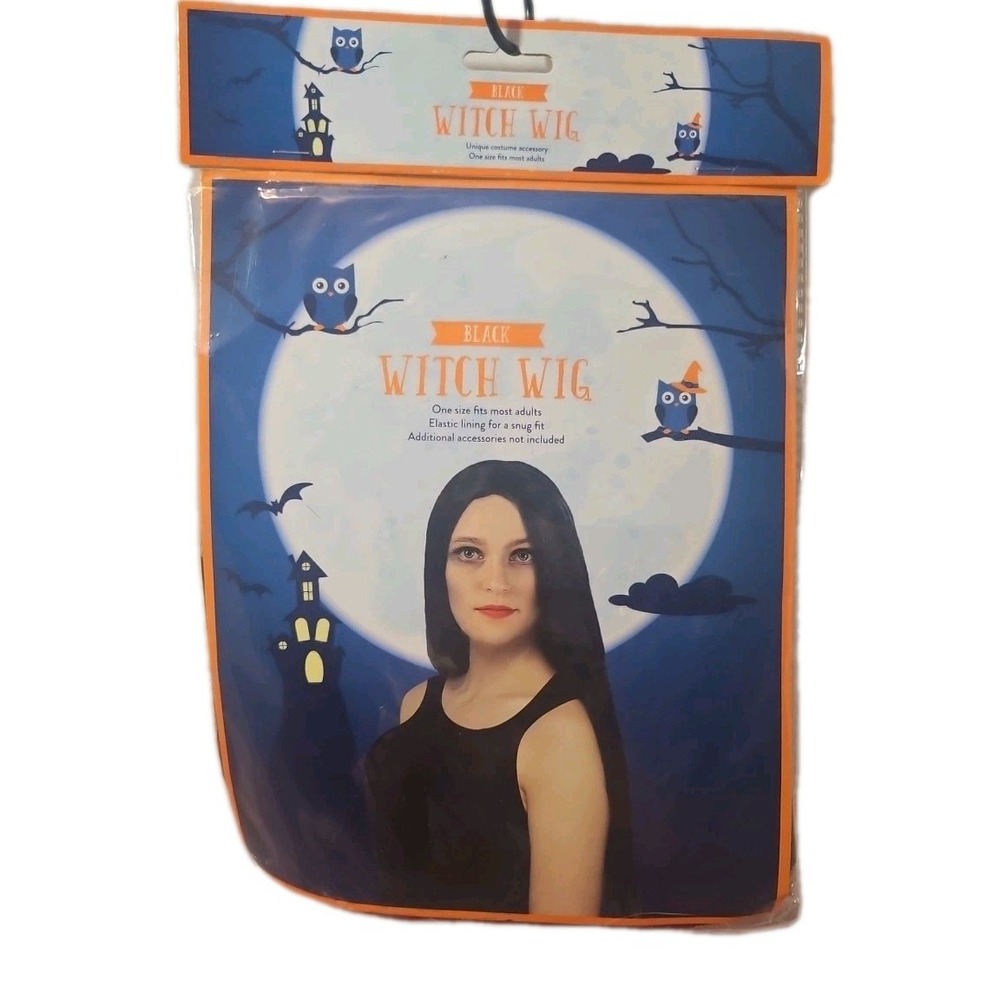 Long Straight Black‎ Wig Costume Adult One Size Halloween Party New